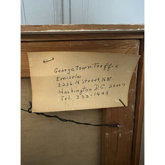 EMISELA HART LARGE VTG MCM EXPRESSIONIST MODERNIST OIL PAINTING 1969 WASHINGTON - Picture 7 of 9